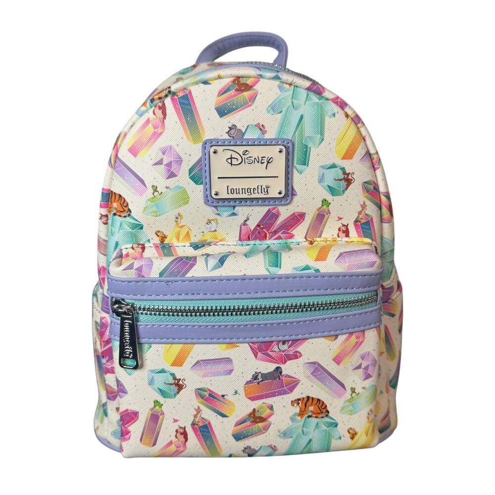 Loungefly Disney Sidekicks Crystals Gem All Over Print Mini Backpack Bag NWT